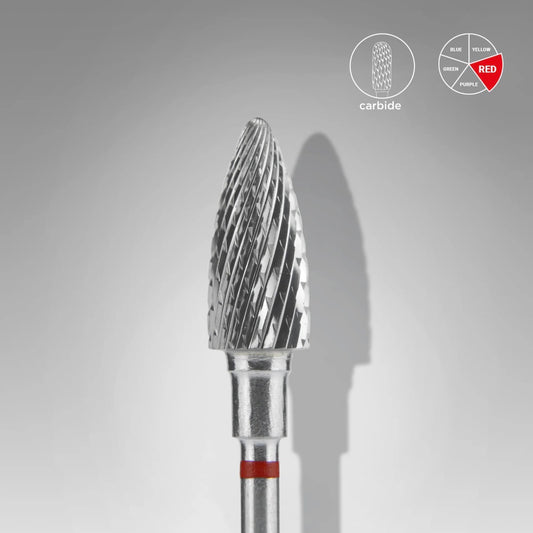 Staleks carbide bit pine cone rood 6 mm