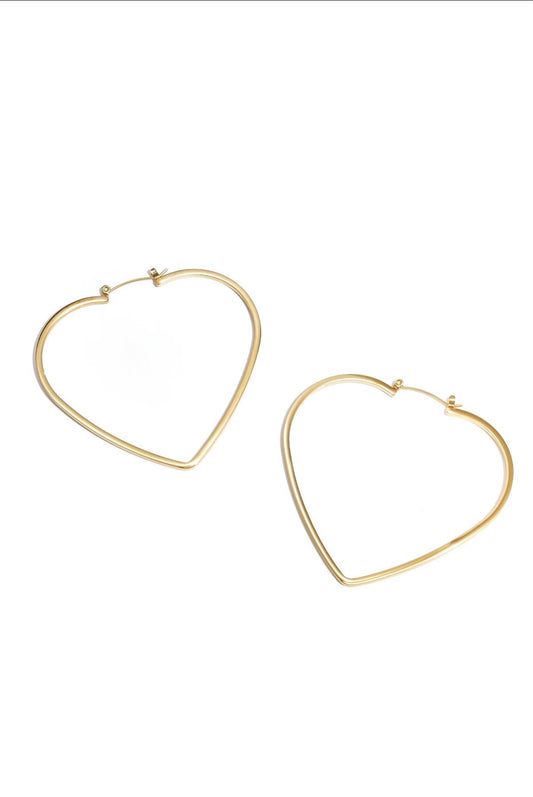 Minimalistische hart creolen